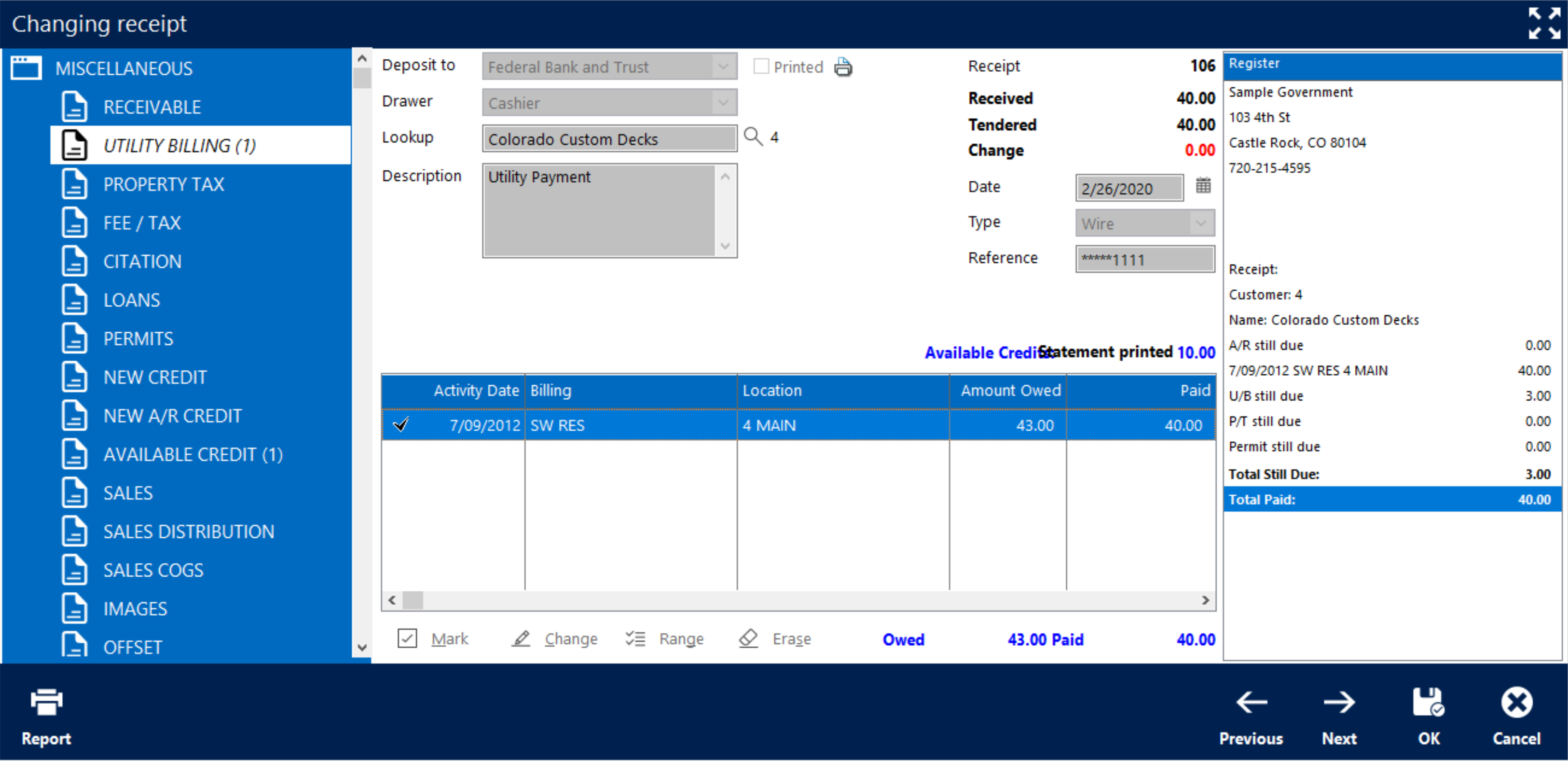 Pay Portal Receipt Sample